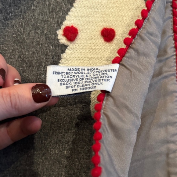 Festive Gray and Red Tree Patterned Table Runner - Picture 2 of 2